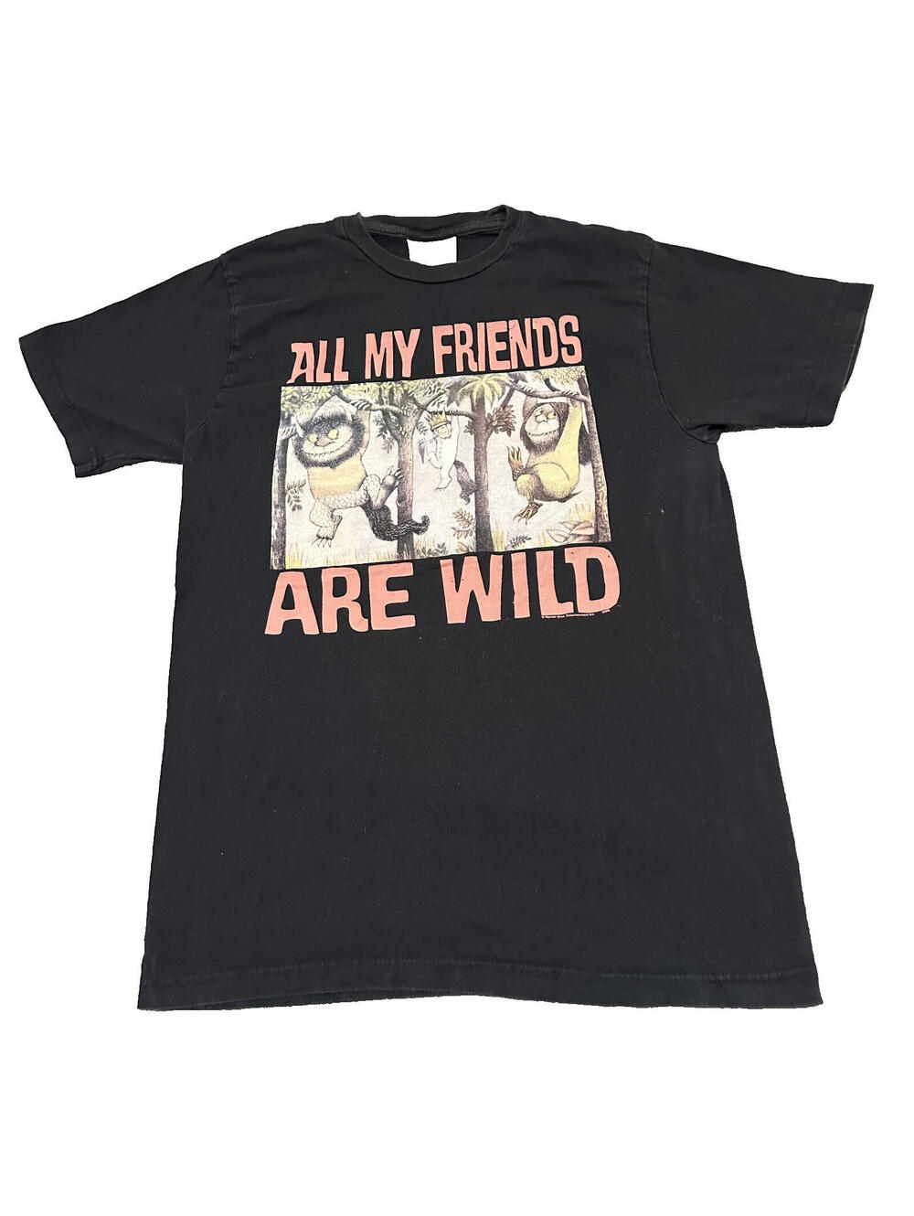 Vintage Y2K Where The Wild Things Are Black Movie Book Promo T Shirt 2009 Medium